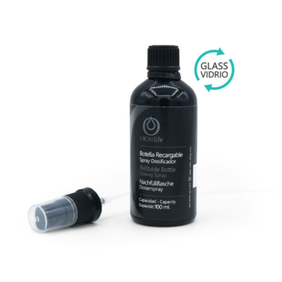 Botella Vidrio Recargable 100ml Black Cristal