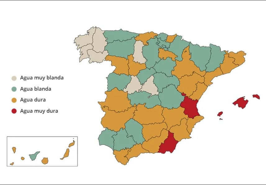 Mapa Agua Dura España